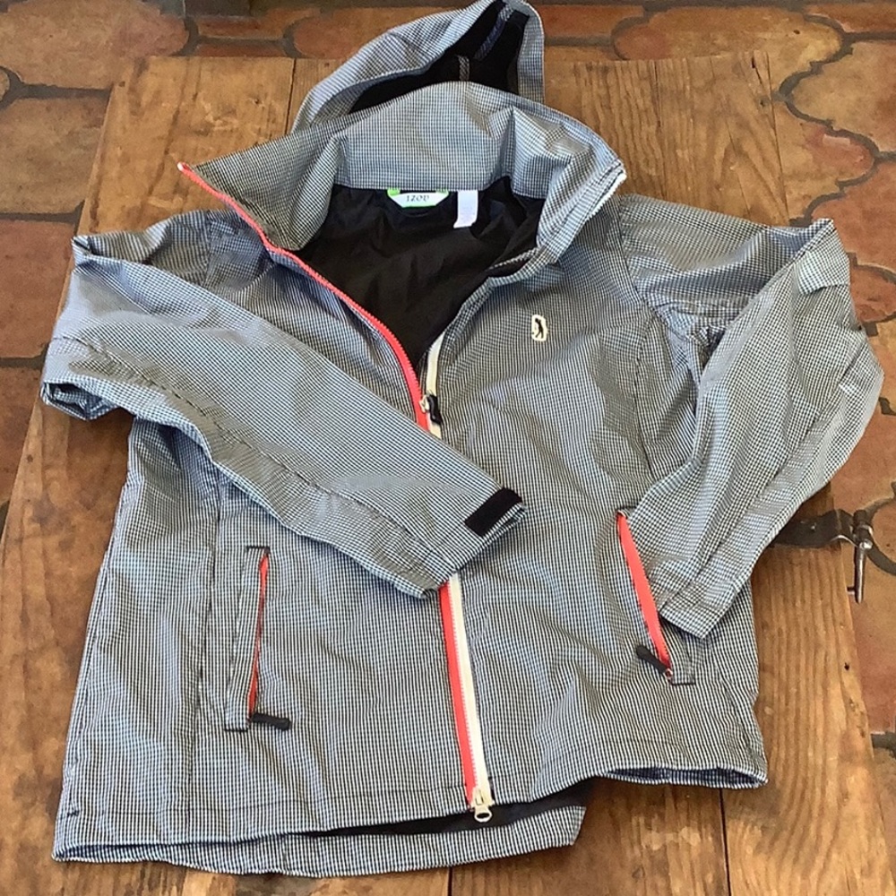 NWOT! - IZOD Gingham Check Full-Zip Packable Windbreaker Jacket